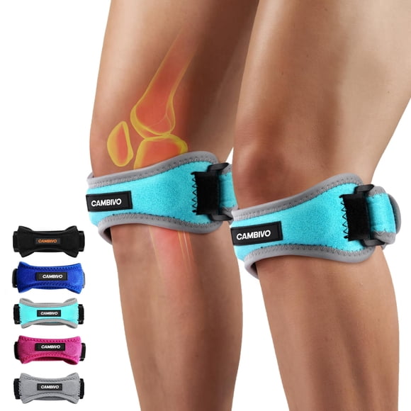 Correa de rodilla CAMBIVO Patella Tendon, paquete de 2 unidades para dolor de rodilla