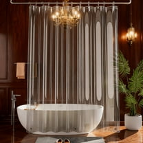 Black Clear Shower Curtain Liner, 72x72 inch Plastic Shower Liner, PEVA Lightweight Waterproof Shower Curtains for Bathroom with Magnets and Rustproof Grommets