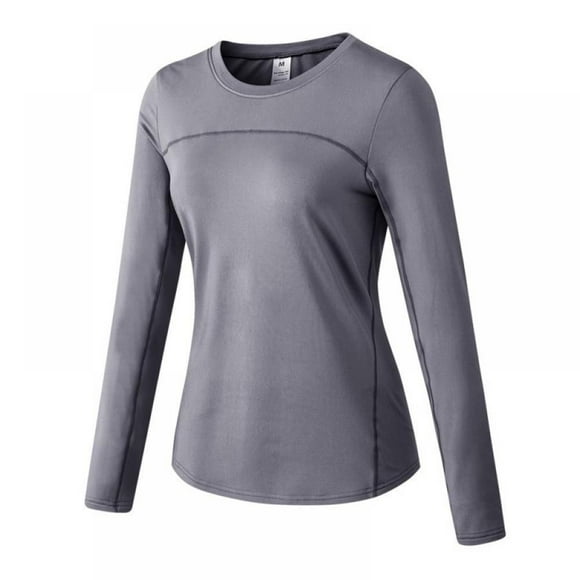 MesaSe T-shirt de Sport Sans Coutures à Manches Longues pour Femmes, Coupe Ajustée, Séchage Rapide, Extensible, Haut de Course, T-shirt pour Femmes, Haut d'Entraînement au Gym, Noir-2TG
