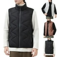 thumbnail image 4 of Busydd Down Vest Men Warm Winter Stand Collar Sleeveless Quilted Vest Fashion Casual Solid Color Zipper Oversized Puffer Vest for Men with Pockets 3XL, 4 of 7