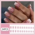 thumbnail image 2 of Presiona Nails WAFOLOZE, diseño cuadrado, rosa a blanco, degradado, 2 of 6