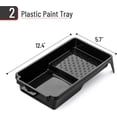 thumbnail image 2 of Bates- 4 Inch Paint Tray, 2 Pack, Black, Plastic 4 Inch Paint Roller Tray, Deep Capacity, Textured Ridge, 2 of 5
