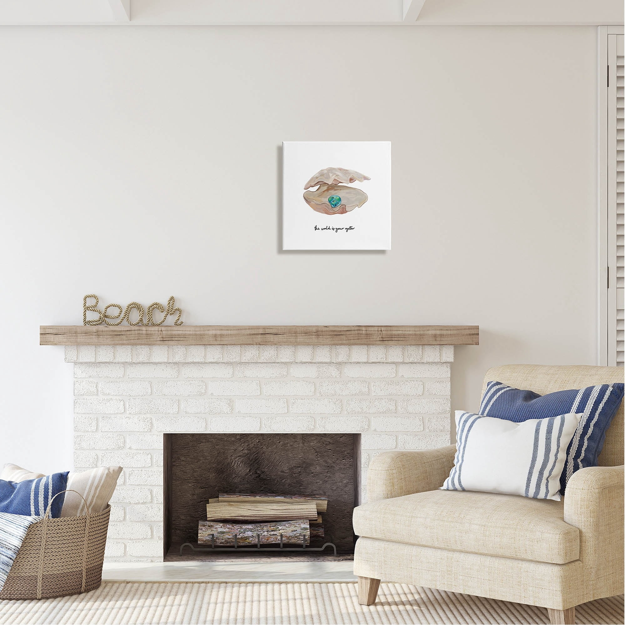 Stupell Industries Clam Shell Turquoise Pearl Animals & Insects Painting Gallery Wrapped Canvas Print Wall Art