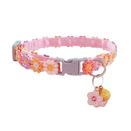 Colorful Lace Flower Pet Collar 8-12 inch Adjustable with Bell Soft Decorative Neckwear for Dogs and Cats Perfect for Daily Walks and Outdoor Fashion