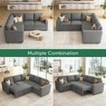thumbnail image 2 of HONBAY L-Shape Sleeper Sectional Sofa with Storage Chaise and Pull-Out Bed for Living Room and Apartment, Dark Grey, 2 of 9