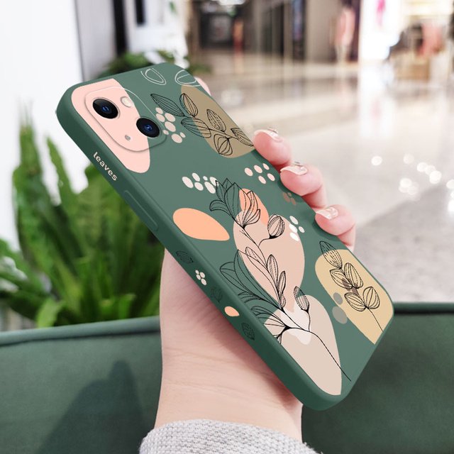 Abstract Plants Phone Case For iPhone 15 14 13 12 11 Pro Max Mini X XR XS MAX SE2020 8 7 Plus 6 6S Plus Cover