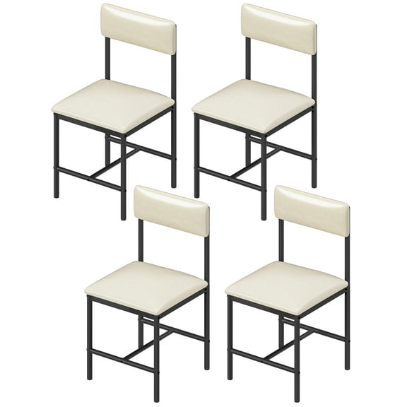Uforic Dining Chairs Set of 4, PU Upholstered ModernKitchen Chair for Dining Living Room, White