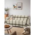 thumbnail image 6 of Linen Buffalo Check Couch Cover for 2 Cushion Couch, Retro Black Lines Grid Pattern Washable Love Seat Sofa Covers Slipcover, Throw Sofa Covers for Pets, Furniture Protector 71"x102", 6 of 9