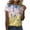 Yellow womens tops summer, variant on USSUMA Womens Summer Tops Cute Teens Graphic T-Shirts for Women Trendy Floral Print Retro Blouses Tops Dressy Short Sleeve Crewneck Tunic Plus Size Shirts for Women