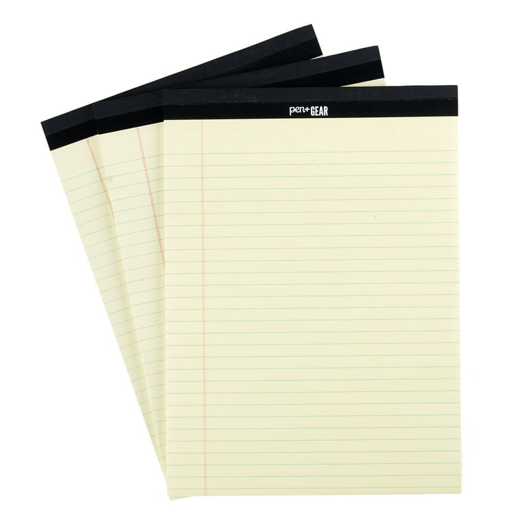 Pen+Gear Canary Legal Pad 50 Pages, 3 Count, 8.5 X 11.75 