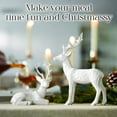 thumbnail image 3 of 2PCS Christmas Resin Reindeer Figurines Small Gold Deer Decorative Statues Resting Lucky Deer Sculptures for Indoor Home Decor Tabletop Mantle Cabinet Desktop Office, 3 of 8