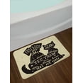 thumbnail image 2 of Inspirational Bath Mat, Cat and Dog Silhouettes with Friendship Themed Phrase ans Stars Grungy Display, Non-Slip Plush Mat Bathroom Kitchen Laundry Room Decor, 29.5 X 17.5 Inches, Black Tan, Ambesonne, 2 of 2