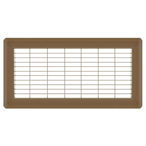 6in x 14in Imperial Brown Heavy Gauge Steel Floor Grille - Heating and Cooling Air Vent