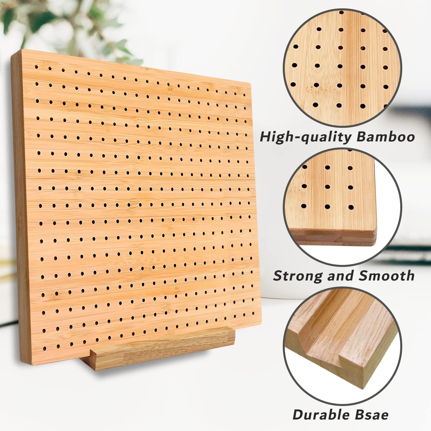11.8 Inches Bamboo Wooden Board for Knitting Crochet and Granny Squares Blocking Board for Knitting and Crochet Projects Handcrafted Knitting Stainless Steel Pins