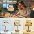 thumbnail image 4 of Wobogo Rice Field Kittens Table Lamps Three-channel Adjustable Lighted Antique Brass Metal Base Simple Modern Style for Bedroom Nightstands Living Room and Office, 4 of 8