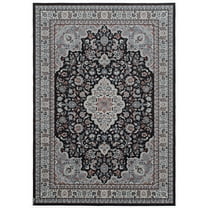 Emerald Collection Black/Cream Rug, Multiple Sizes