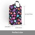 thumbnail image 3 of DouZhe 50L Rectangular Laundry Basket, Valentine Purple Hearts Love Prints Waterproof Foldable Laundry Hamper with Aluminum Handles, 3 of 6