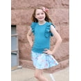 thumbnail image 3 of Millie Loves Lily Girls Teal and Mint Rib Tops and Printed Skorts Set,Big Girls, Size 8, 4-PCS, 3 of 6