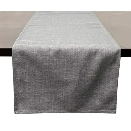 

Fennco Styles Everyday Design Solid Color Table Runner 16 W x 72 L - Grey Table Cover for Home Farmhouse Décor Banquets Family Gathering and Special Occasion