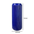 thumbnail image 5 of Vase with Ceramic Frame and Corrugated Design, Large, Blue,Saltoro Sherpi, 5 of 6