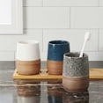thumbnail image 6 of Ceramic Tumbler, Rustic Stoneware Drinking Glasses, Reusable Handleless Coffee Tumbler Cups for Water, Tea, Iced Coffee, Microwave Safe, Farmhouse Kitchen Decor, Modern Boho Style, 6 of 8