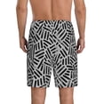 thumbnail image 3 of Kdxio Weave Geometric Print Mens Sleep Shorts Bottoms Soft Comfy Pajama Wear Pants with Drawstring Pockets, 3 of 7