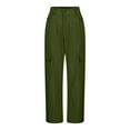 thumbnail image 4 of Yubnlvae Y2K Cargo Pants Women - Streetwear High Waist Wide Leg Trousers with 6 Pockets, Baggy Military Style Joggers for Casual Fashion (Green | M), 4 of 6