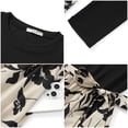 thumbnail image 6 of UVN Fall Dresses for Women Long Sleeve Crewneck Ribbed Casual Dress Ladies Floral Print Midi Dresses with Pockets, 6 of 9
