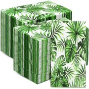 200 Pcs Tropical Palm Leaf Guest Napkins Disposable Hawaiian Luau Aloha Paper Napkin Decorative Green Leaf Napkins for Hawaiian Party Tropical Spring Summer Tea Party Bathroom Room