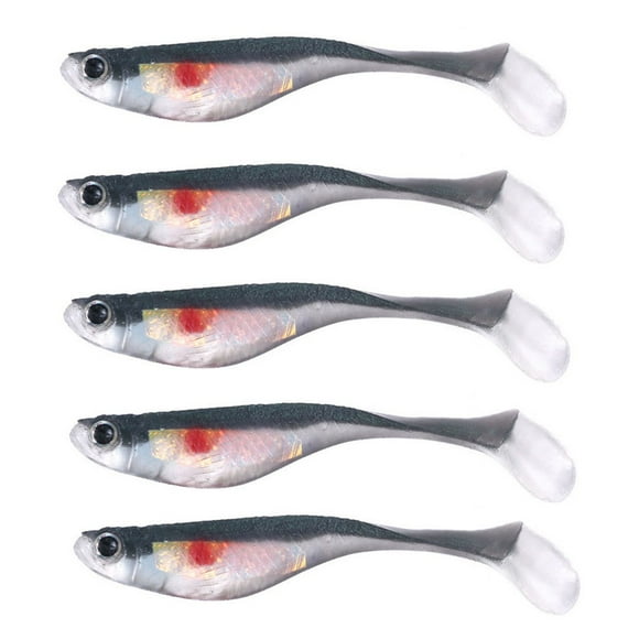 5pcs Plastic Hard Baits, 8 8cm Lures, 5 Colors, Shallow Water Fishing, for Trout, Saltwater Casting, Durable Cartridge Baits, Angling Gear,Odor Resistant,YISHFHP,E