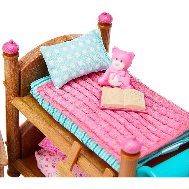 Li'l Woodzeez Bunk Beds Playset Miniature Bedroom Furniture and