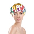 thumbnail image 3 of Disketp Colorful Butterflies Shower Caps,Reusable Shower Cap For Women, Double Layer Waterproof Hair Cap, Large Size For All Hair Lengths,For Girls Spa Home Salon Use, 3 of 9