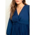 thumbnail image 2 of ELOQUII Women's Plus Size Knot Front Pleated Skirt Dress, 2 of 6