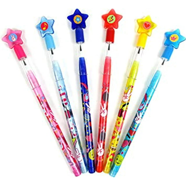 24 Pcs Crayons Multi-Points Musique et Réseaux Sociaux