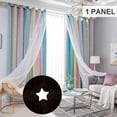 thumbnail image 1 of leyfeng Cortinas de estrellas Cortinas opacas de estrellas para niños Dormitorio de niñas Sala de estar Estrella de doble capa colorida, 1 of 8