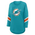 thumbnail image 2 of Women's Fanatics  Aqua Miami Dolphins Redzone 3/4-Sleeve T-Shirt, 2 of 3