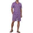 thumbnail image 5 of Lars Amadeus Polka Dots Hawaiian Set for Men's Short Sleeves Summer Shirts 2 Pieces Suit, 5 of 5
