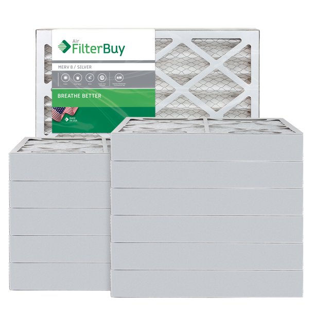 FilterBuy 14x24x4 MERV 8 Pleated AC Furnace Air Filter, (Pack of 12