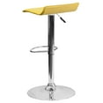 thumbnail image 6 of Flash Furniture 2 Pk. Contemporary Yellow Vinyl Adjustable Height Barstool with Solid Wave Seat and Chrome Base, 6 of 9