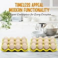thumbnail image 5 of 12 Cups Ceramic Egg Holder - Whole Dozen Porcelain Egg Tray Container Keeper Storage Organizer Decorative Serving Stand Serveware for Refrigerator Fridge Countertop Display 2 Pack (Yellow)1, 5 of 9
