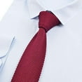 thumbnail image 3 of Tachiuwa Cravate Tricotée Unie pour Homme, Mode, Décontractée, Étroite, Fine, Tissée, Rouge, 3 of 6