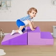 thumbnail image 4 of Costway Step and Slide Climber for Infants and Toddlers Baby Soft Foam Structure Blocks Purple, 4 of 10