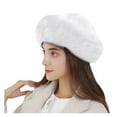 thumbnail image 2 of Weikingp Clearance! Hats for Women, Women Warm Mongolian Hat Earmuffs Solid Winter Fashion Hat Solid Thick Woollen Baseball Caps, White, 2 of 2