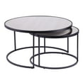 thumbnail image 7 of Set of Two Black And Silver Mirrored Round Nested Coffee Table Set, 7 of 7