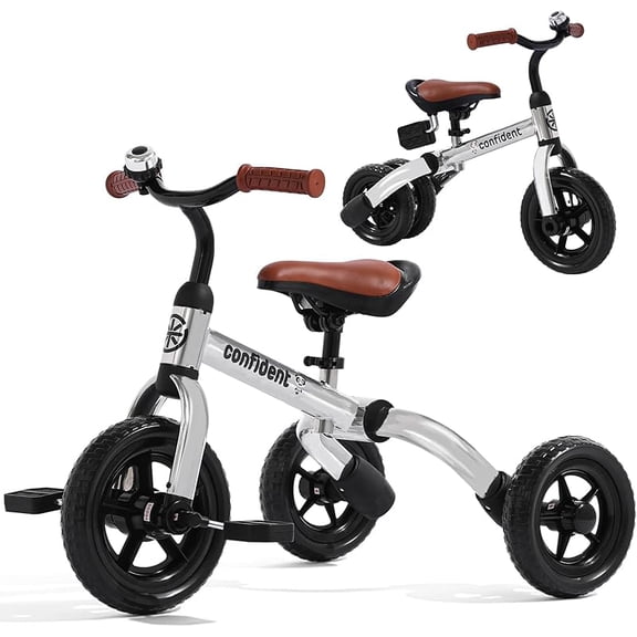 Tricycle, 3 in 1 Folding Bike, Bike Trike with Detachable Pedal and Adjustable Seat