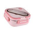thumbnail image 4 of Fiambrera Bento, contenedor de alimentos, 2 compartimentos, juego de utensilios de plástico incorporados, estuche multifuncional para el almuerzo para Rosa, 4 of 8