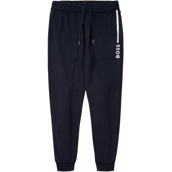 BOSS mens Lined Logo Cuff Sweatpants, Admiral Blue