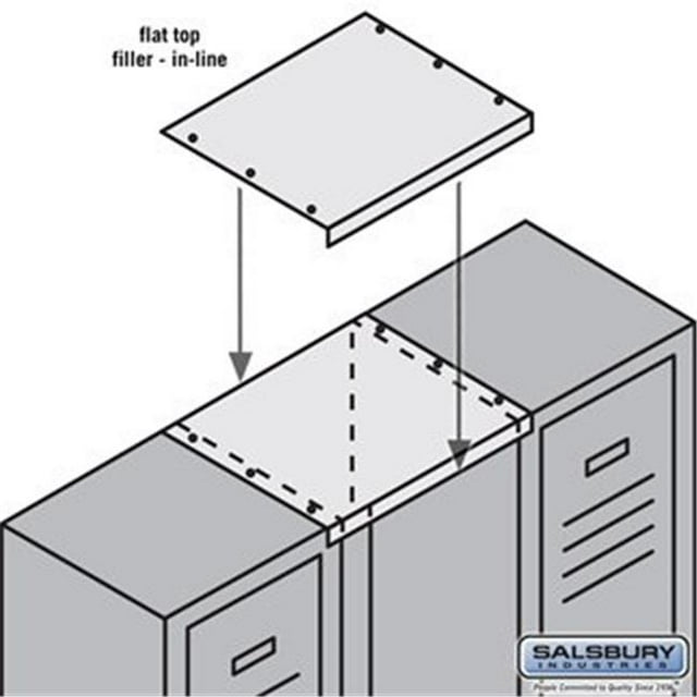 Salsbury 77848GY 15 x 18 in. Flat Top Filler In-Line for Metal Locker, Gray