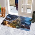 thumbnail image 5 of Merry Christmas Christmas Tree Linen Nonslip Floor Mat, Entryway Doormat Durable Low-Profile Mat Home Decor, Rug Washable Kitchen Bathroom Laundry Bedroom Living Room Door Mats 30x17in, 5 of 6