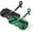 Black+green, variant on PTSPLLMY 2Pack Soft Leather Sunglass Bag, Holder Eyeglasses Case, Portable Glasses Pouch With Button Clip Wrist Strap B0049
